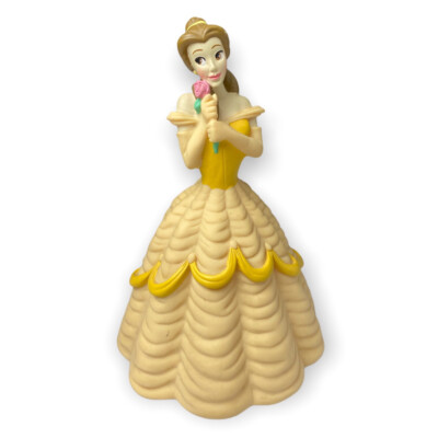 Vintage Disney Beauty The Beast Belle Yellow Dress Coin Piggy Bank W Stopper Ebay