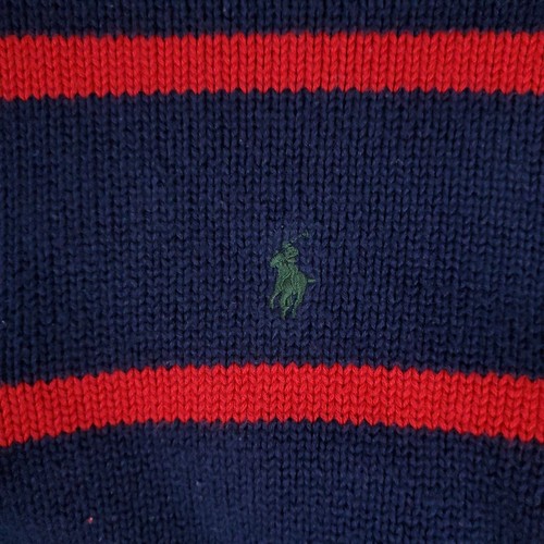 Ralph Lauren Sweater Boys Large Blue Red Pony 1/4 Zip Pullover Sweatshirt Kids - Picture 2 of 9