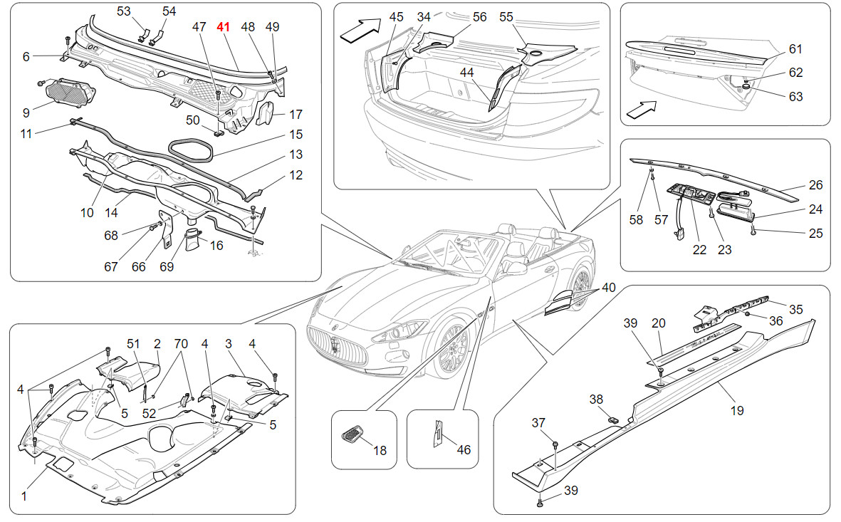 MASERATI COWL GASKET/SEAL 80801500