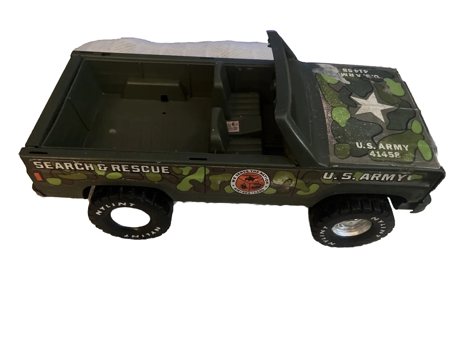 Nylint Corp Vintage Search & Rescue US Army Jeep/truck Military Vehicle