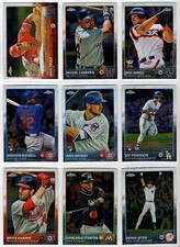 2015 Topps Chrome Baseball Base Card You Pick the Player, Finish Your Set 1-100