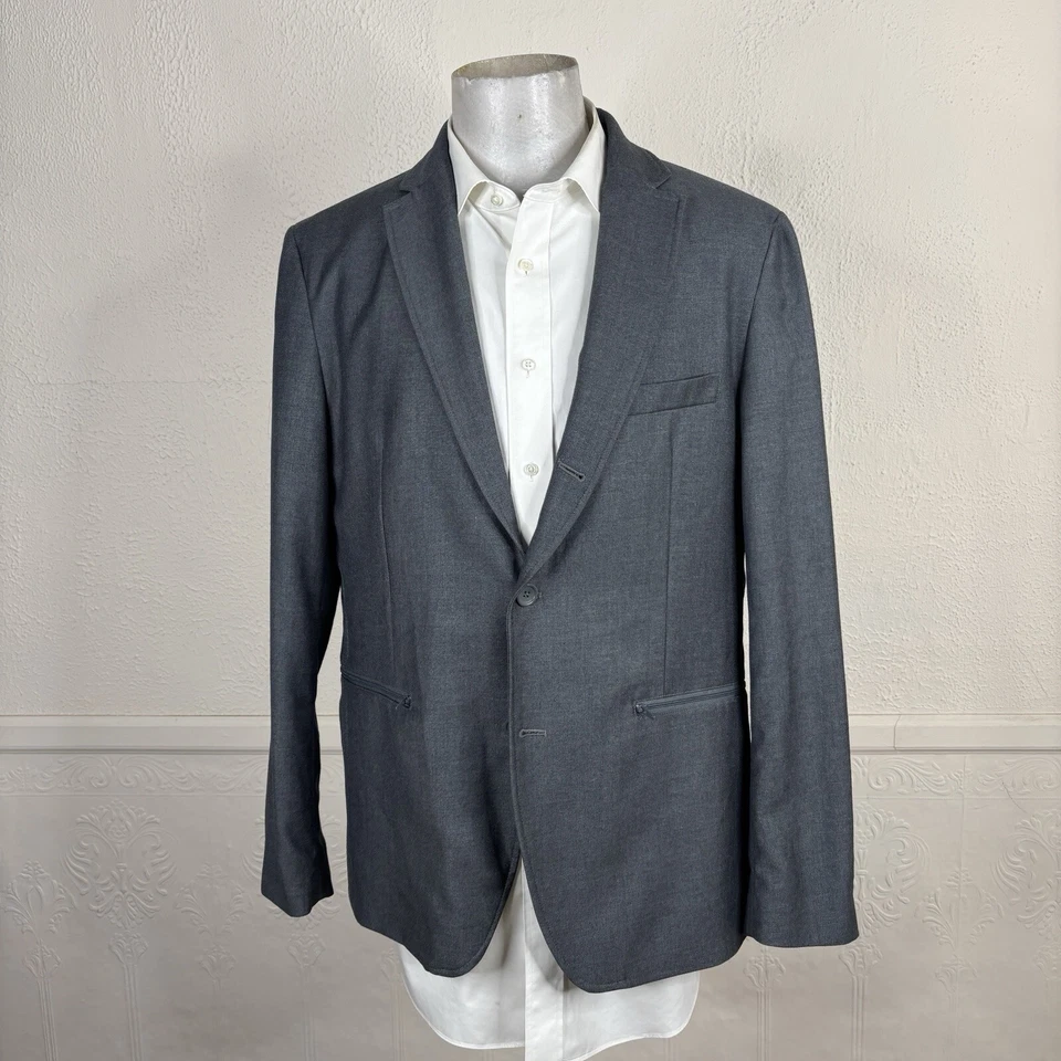 American Rag Blazer 夹克男式 L 纯灰色三扣 — 第 2/4 张图片