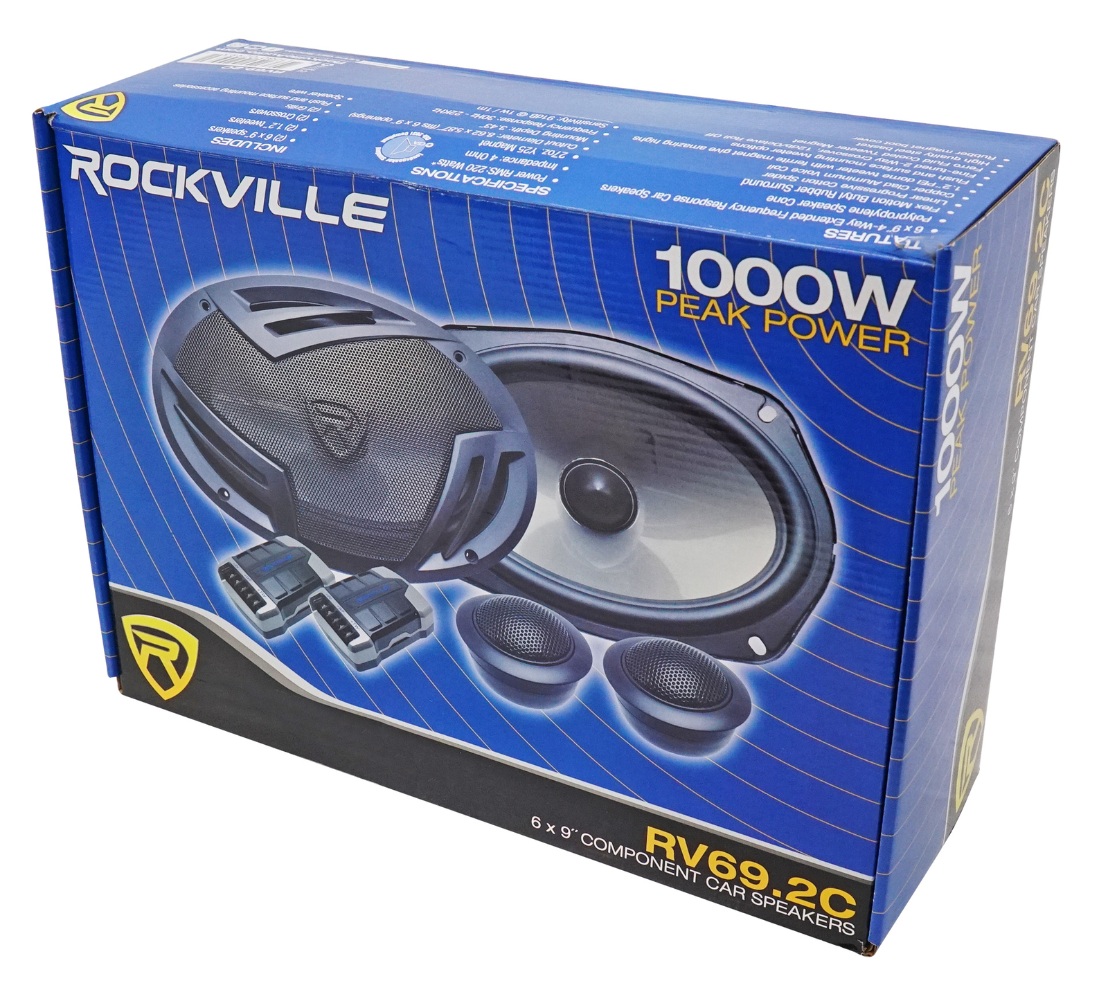 2 Пары автомобильных динамиков Rockville RV692C 6x9 с номинальной мощностью RMS CEA 2000 Вт110 Вт