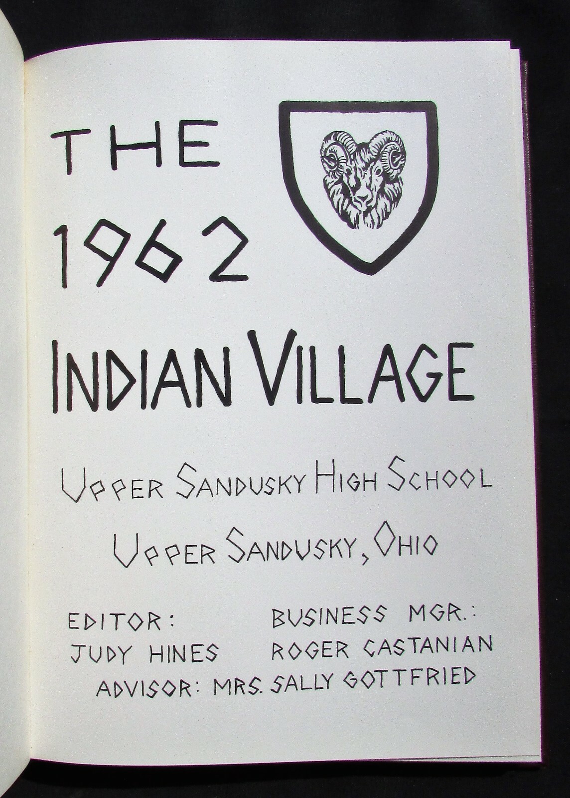 1962 Upper Sandusky High School Indian Village Yearbook Upper