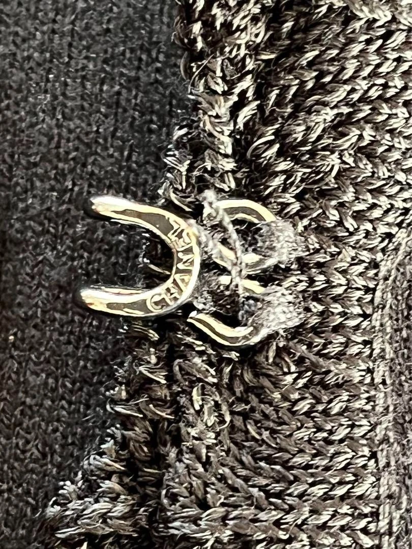 Chanel Giacca Cardigan Bottone Coco Nero Rayon Taglia 40 Donna