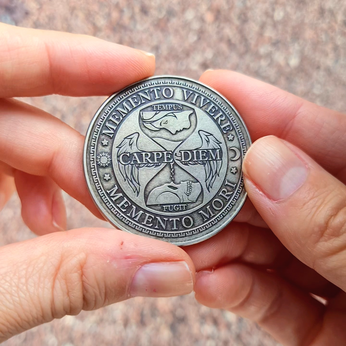 Memento Mori Carpe Diem Coin - Stoic Decision Maker & Daily Reminder  Memento Mori Carpe Diem Stoic Coin