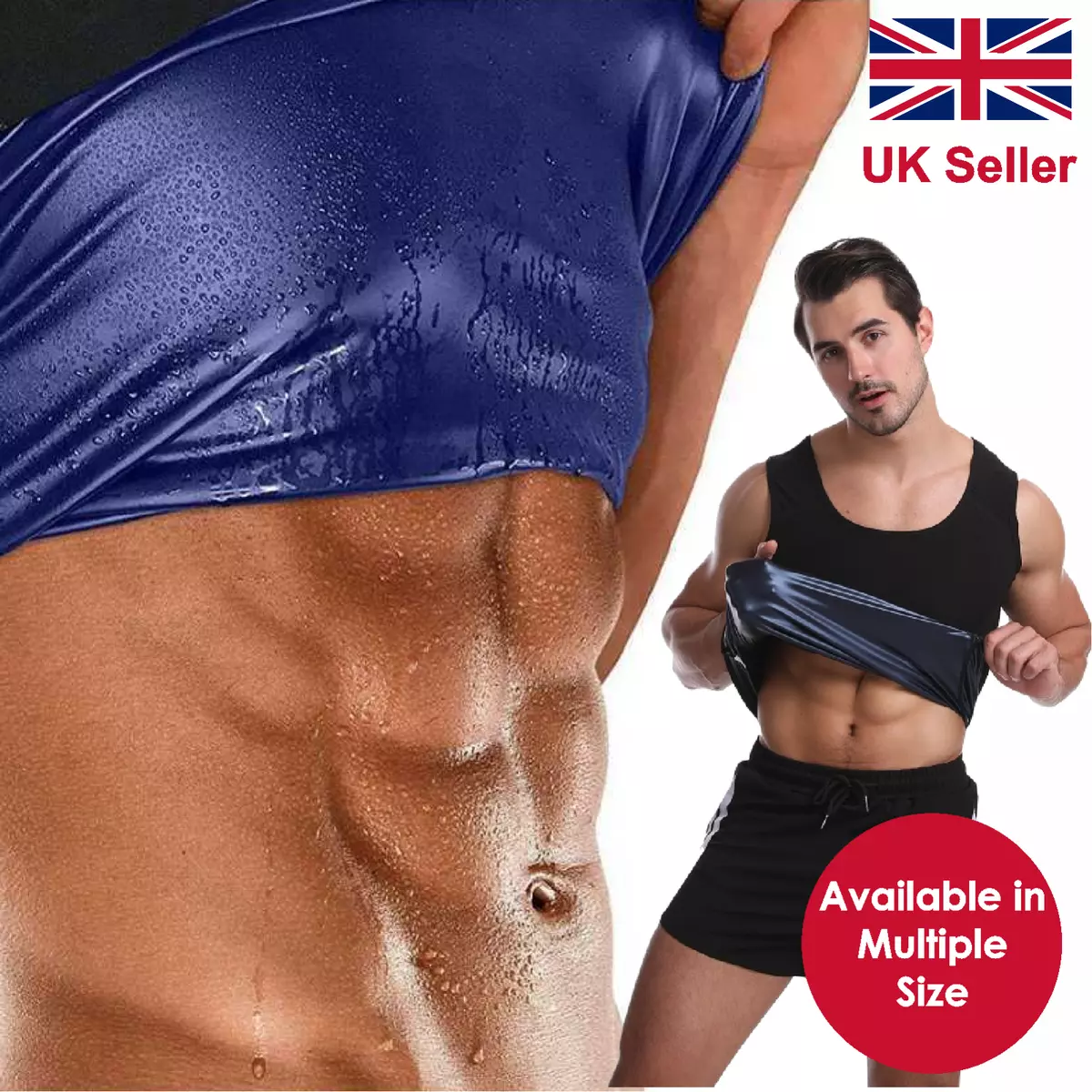 Men Neoprene Sauna Sweat Waist Trainer Vest Body Shaper Gym Weight Loss  Tank Top