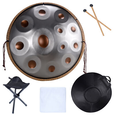 Handpan 22in 12 Note Handpan Drum Set D Mild+backpack+hand Disc Holder