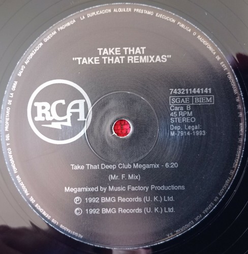 TAKE THAT ** Remixes ** SCARCE 1993 Spain 12" SINGLE **ROBBIE WILLIAMS - Picture 4 of 4