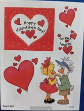 SUZY'S ZOO VALENTINE'S DAY "SWEETHEARTS" STICKER SHEET