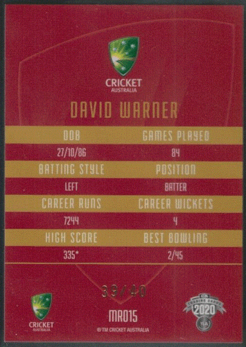 2020/21 CA Traders Cricket MOJO Ruby, Individual Card Sale only Nr-Mint. - Picture 9 of 99