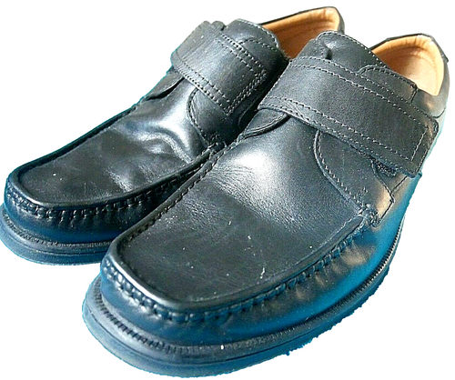 CLARKS HUCKLEY ROLL BLACK LEATHER SLIP ON RIP STRAP FLAT SHOES UK 7.5 G EUR 41.5 - Picture 2 of 12