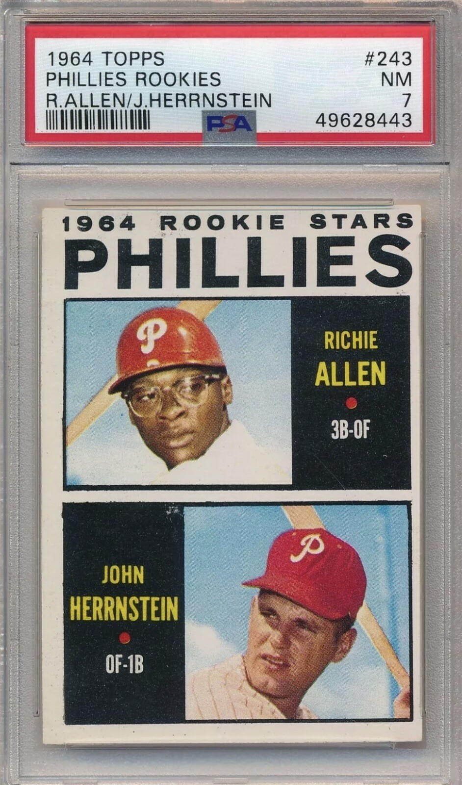 1964 TOPPS #243 RICHIE ALLEN DICK ALLEN RC PSA 7 NM Potential HOF
