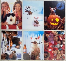 SPUDS MACKENZIE Bud Light SET OF 6 Seasonal POSTCARDS 1986 NEW MINT Vintage