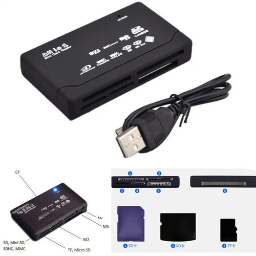 Memory Card Reader Mini 26-IN-1 USB 2.0 High Speed For CF xD SD MS SDHC - Picture 3 of 9