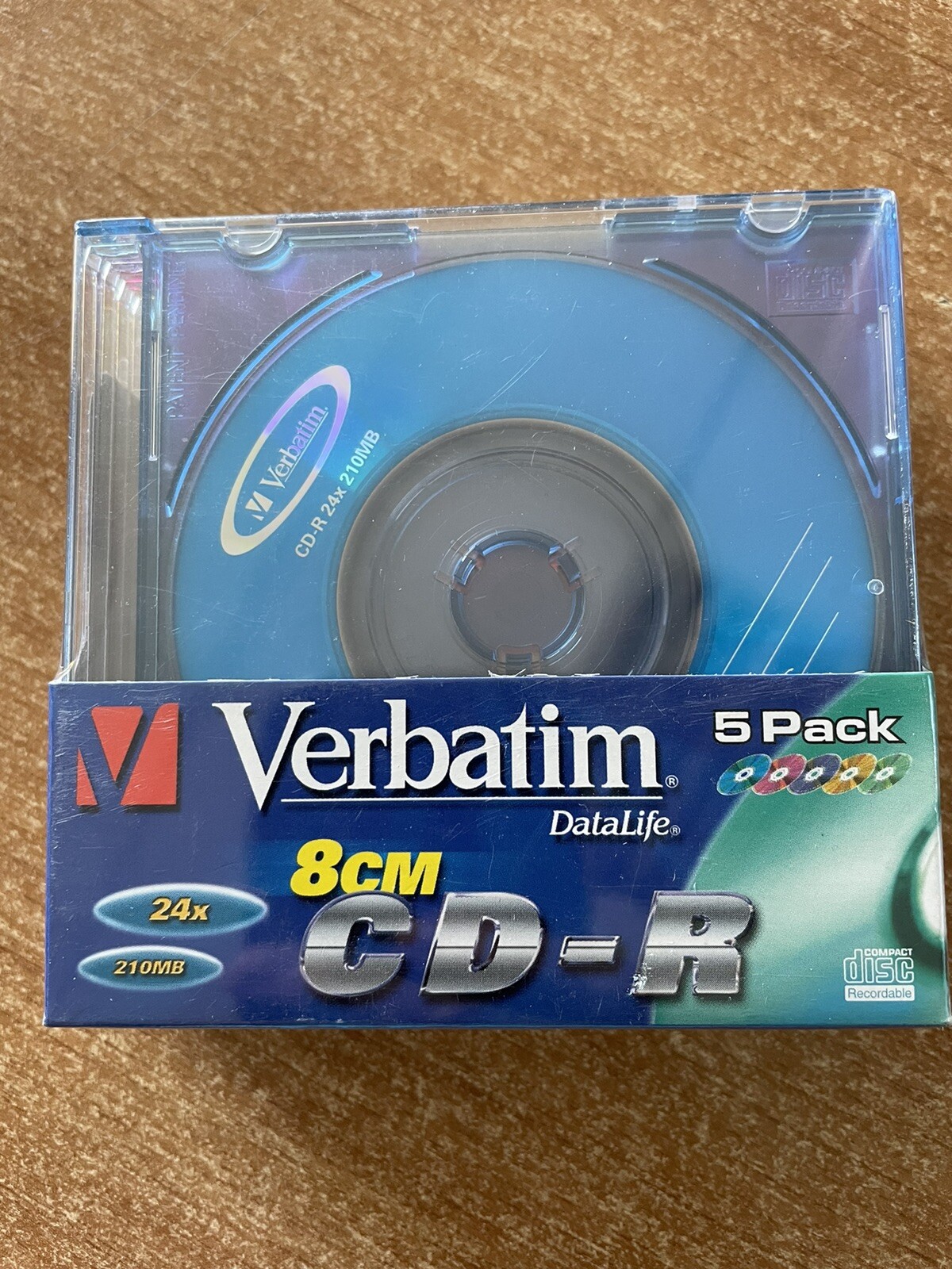 CD-R VERBATIM 8CM PACCO DA 5 PZ 210MB 24X COLOR 0807-03 VIDEOCAMERE MP3 COMPUTER