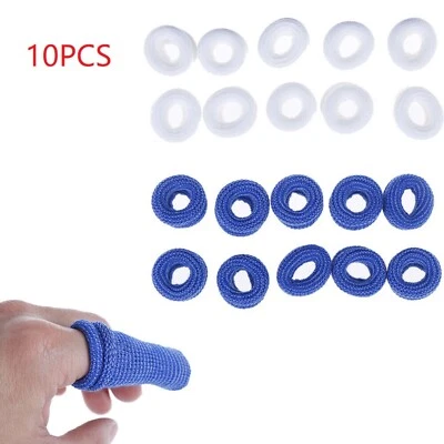 10Pcs Finger Bobs Cots Buddies Blue/White Dressings First Aid Tubular Bandage