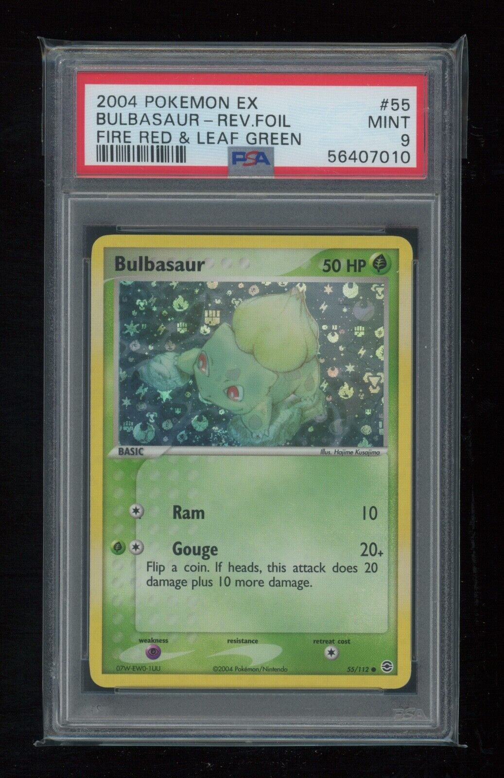 Bulbasaur - 55/112 - Common Reverse Holo Near Mint Ex Fire Red