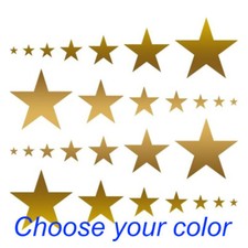 80 Star sticker Vinyl Decal Sky Gold Wall Stars Nursery Kids Room Peel and Stick