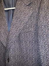 VTG 1950s CURLEE Clothesware Mens Herringbone Blazer Jacket Suit Coat Blue White