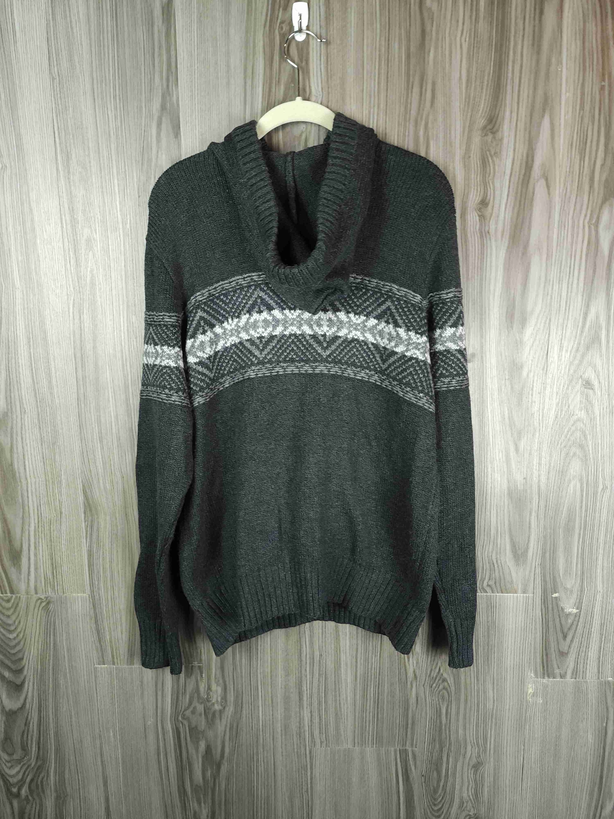 American Eagle Gray Patterned Drawstring Hooded S… - image 5