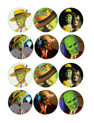 Set of 12 the mask edible paper, cupcake, cookie, oreos PRE CUT