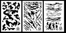 3Pack Vinyl Airbrush Spray Paint Camo Stencils 14" Stripe Digi - Army - Tiger