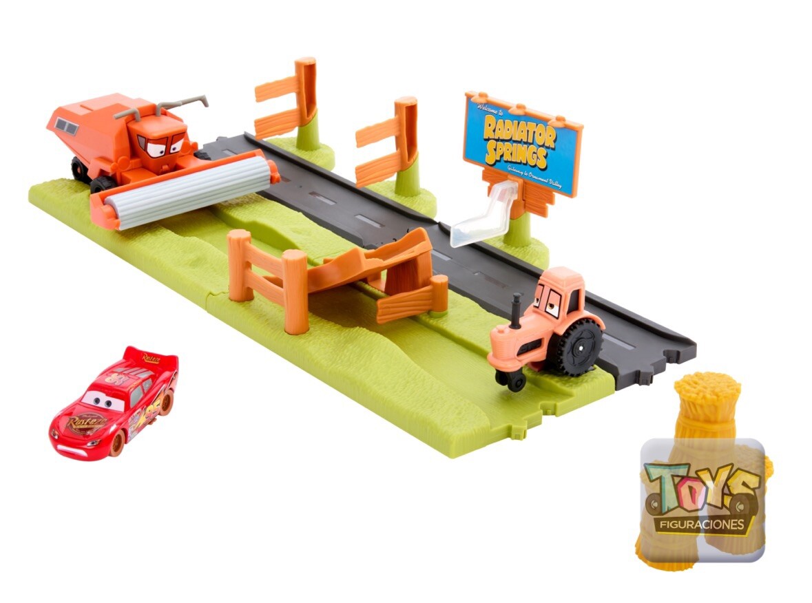 Disney Pixar Cars Frank Scape & Stunt Race 3 Vehicles Playset 2024