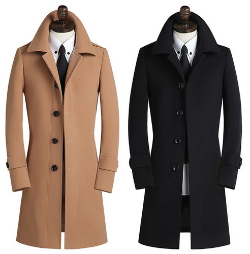 England Retro Mens Slim Fit Wool Coat 