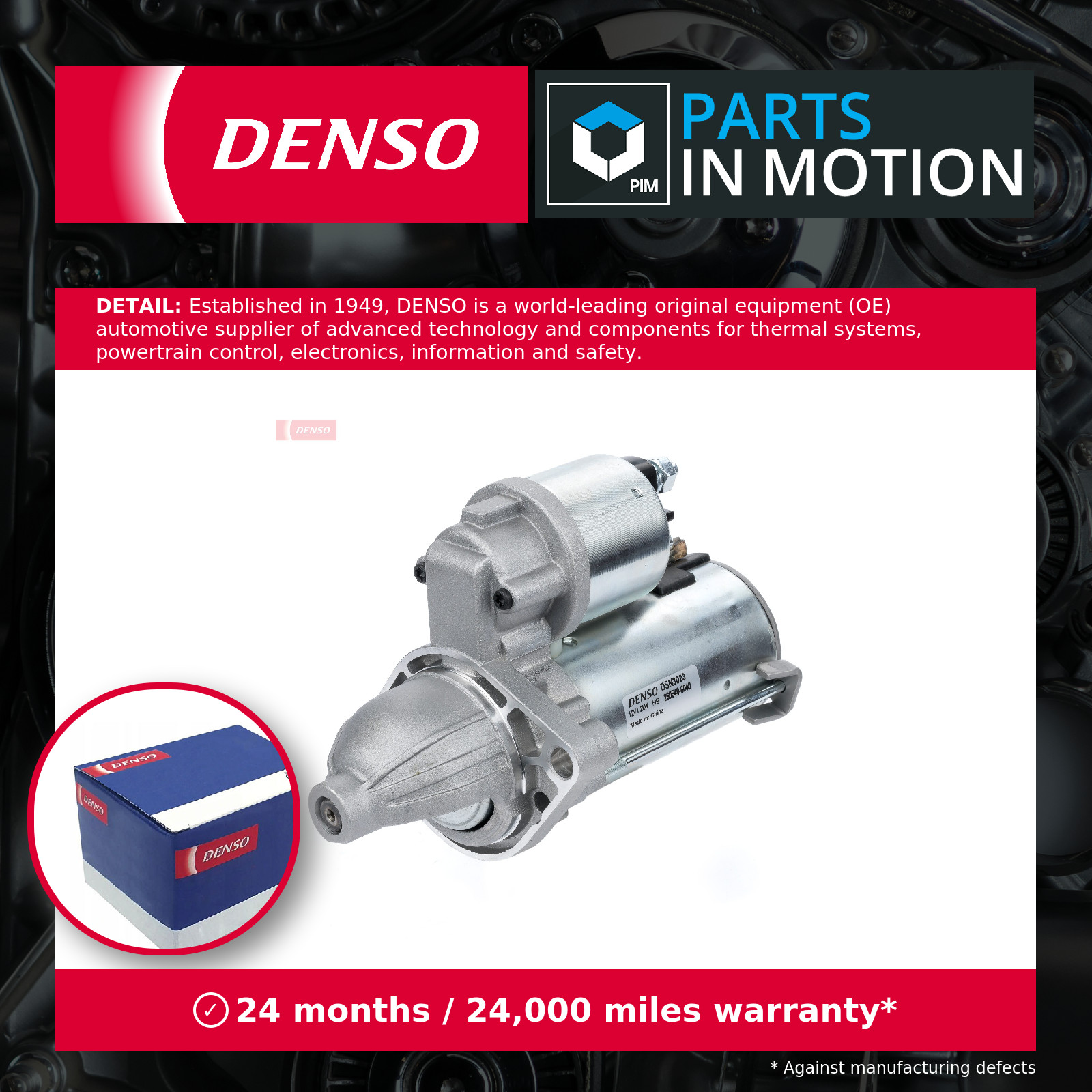 Fits DENSO DSN3023 Starter DSN3023 Starter (12V, 1,2kW, new with a de ⭐UK Stock⭐ - Image 2