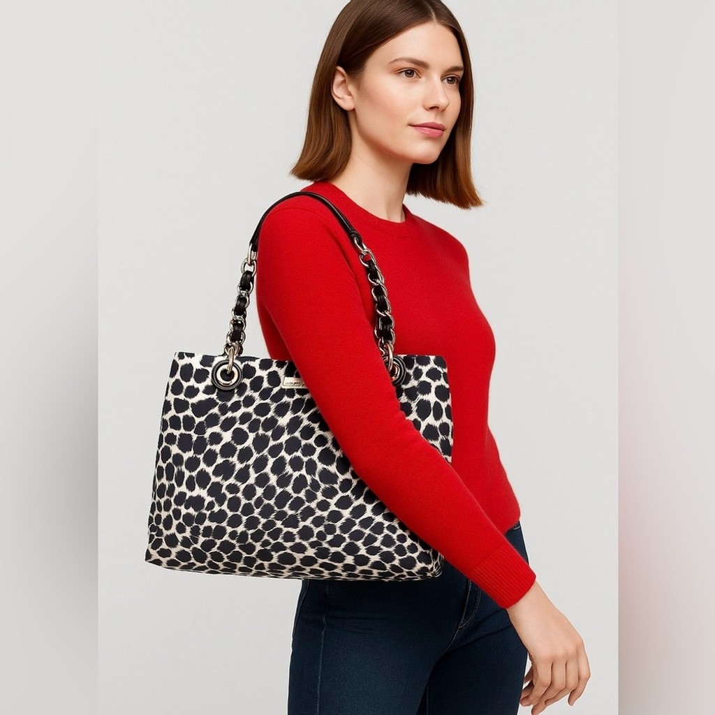 Kate Spade Lindenwood Elena Ocelot Print Tote with Storybook Lining EUC thumbnail 2