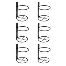 6 Piece Wall Mounted Metal Hanging Wine Rack, Cabinet, Black5488