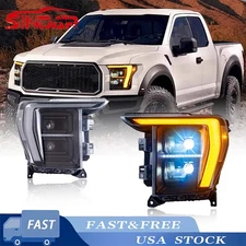 SINDAR Pair Full LED Projector Headlights For 2021-2023 Ford F-150 Front Lamps