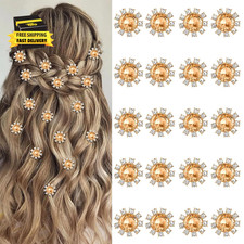 20 Pcs Mini Rhinestone Hair Clips Small Crystal Flower Hair Pins Decorative Hair