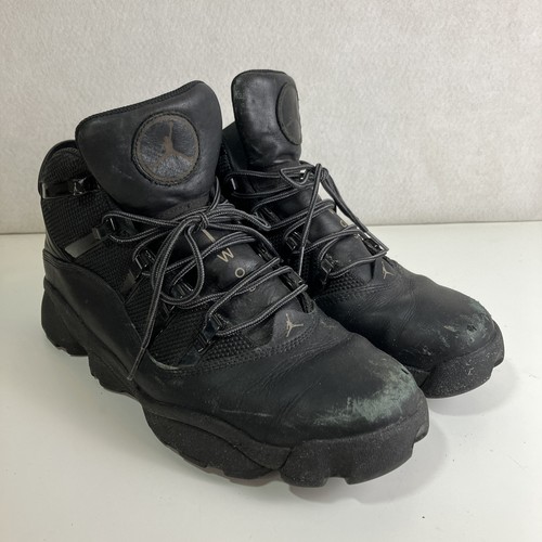 Nike Air Jordan 6 Rings Winterized Shoes Mens 10.5 Black Sneakers Boots -Scuffed