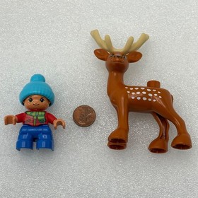 LEGO DUPLO Figures Santa Reindeer Boy Girl from Santa's Winter Holiday Set 10837