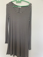 Women’s Striped Brown And Black Sweater Dress - M