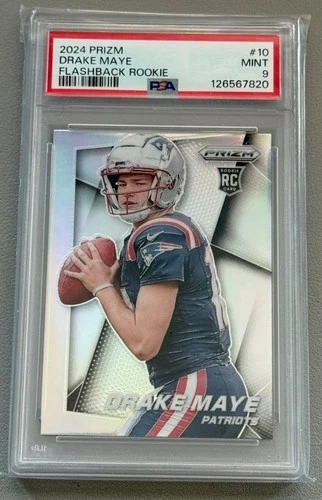 2024 Prizm Flashback Rookie Drake Maye Silver RC Rookie PSA 9 GEM MINT