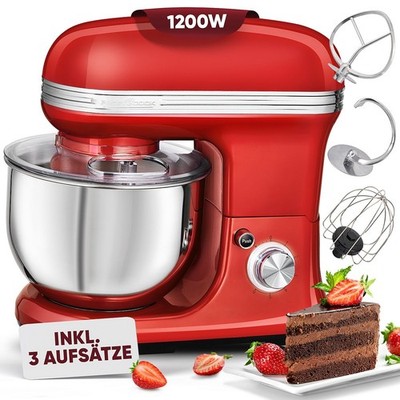 ProfiCook Knetmaschine Vintage PC-KM 1197 rot, 5 Liter, 1200 Watt, NEU