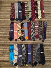 lot of 30 mens neckties mainly silk various brands crafting wearing