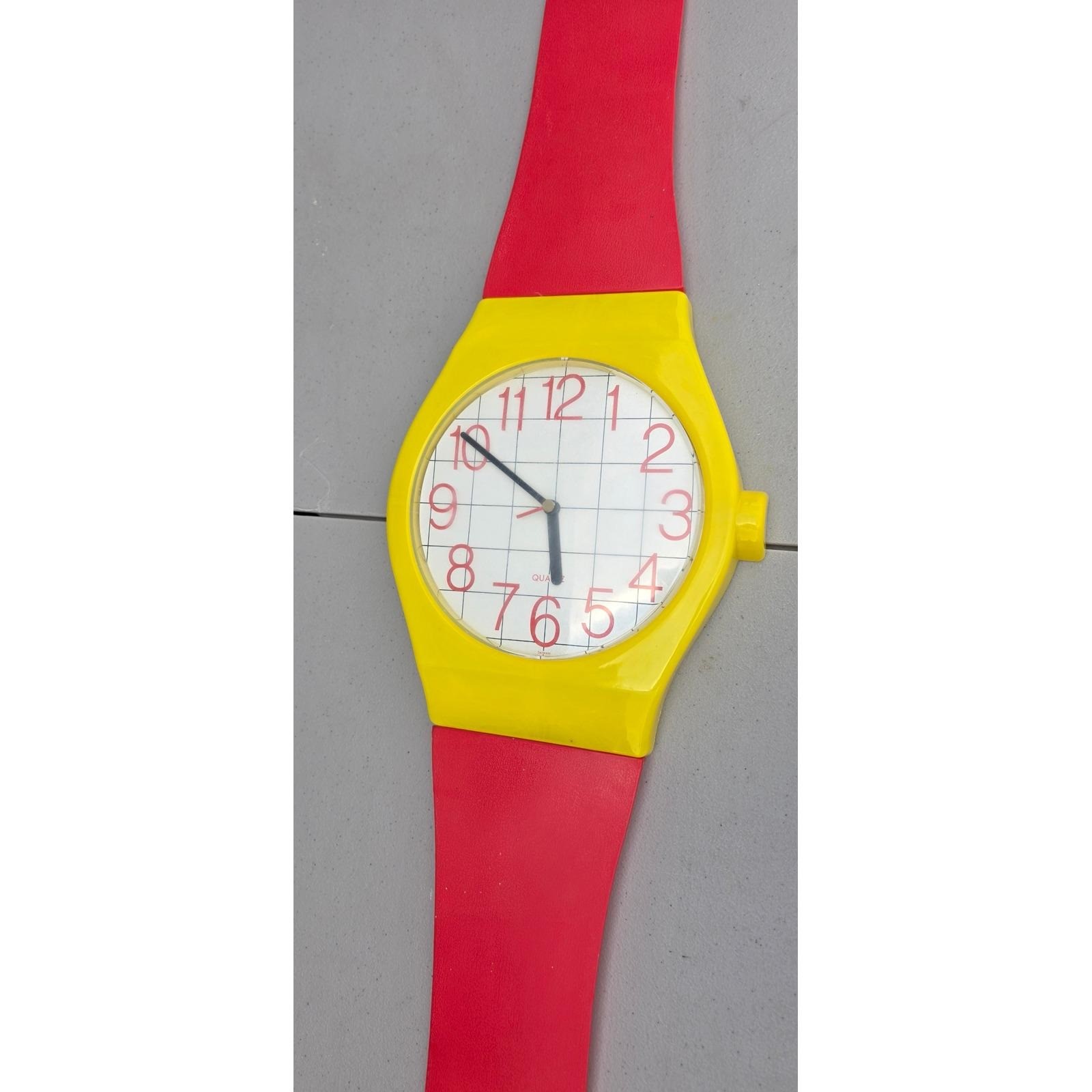 Giant Novelty Wristwatch Wall Clock 52 Inch Retro Pop Art Yellow Quartz 1980s