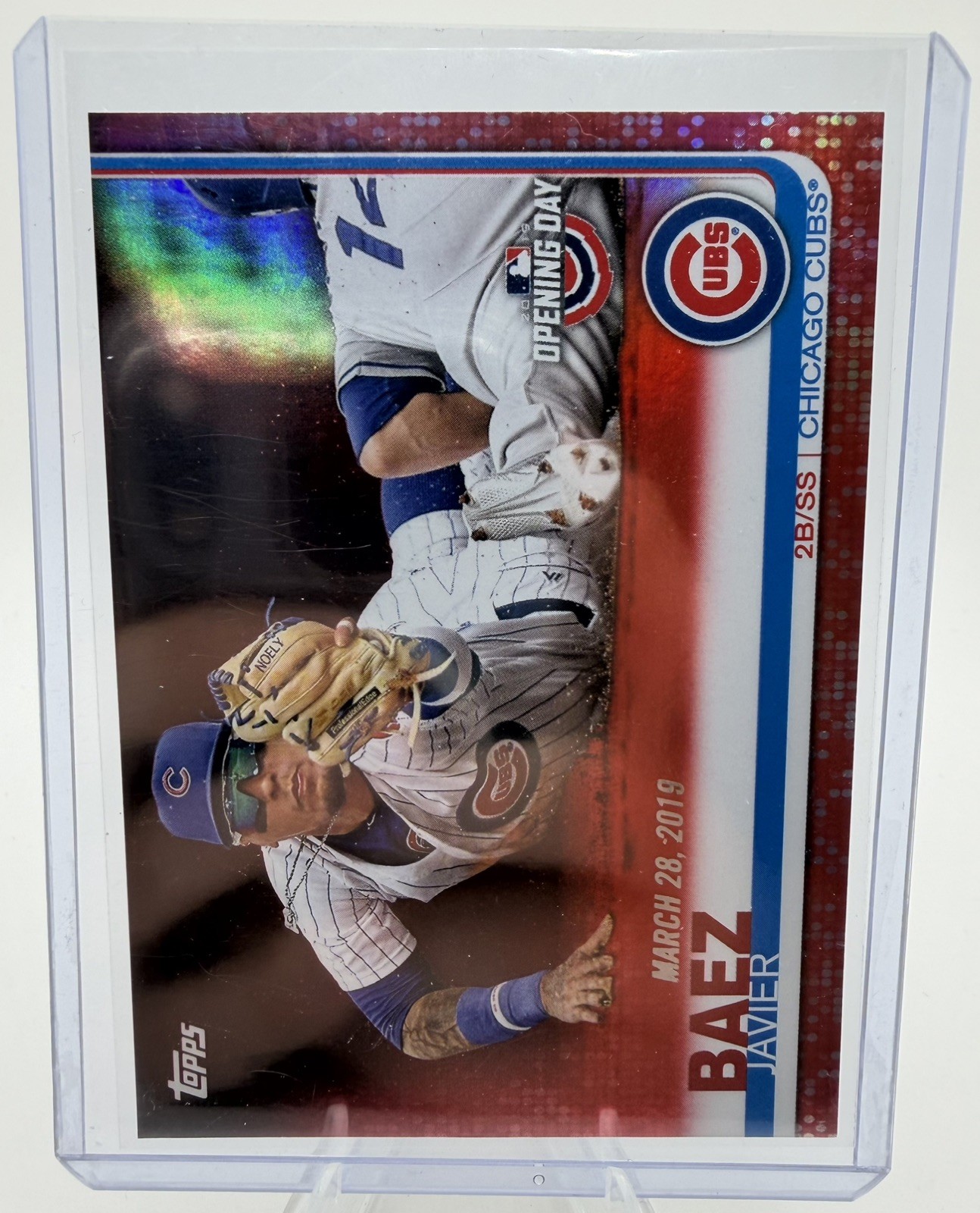 2019 Topps Opening Day Red Foil Javier Baez #95 Chicago Cubs