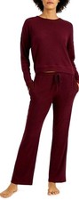 Nwt Alfani Womens 2 piece Ribbed Pajama Top  Pants Loung Set, Size Large 69.50