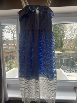 River Island Blue Lace Dress Size 12 | eBay UK