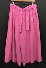 Anthropologie Maeve Tie-Waist Culottes Pink Wide-Leg Cropped Size 8
