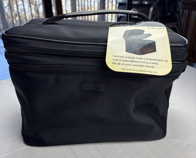 Modella Black Cosmetic Makeup Train Case Organizer Bag - New w/Tag