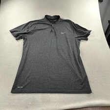 Nike Shirt Mens XL Gray TIGER WOODS TW VL Max Blade Collar Golf Polo 726187