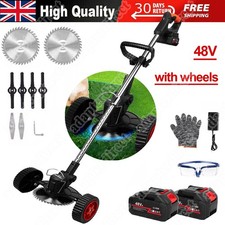 21V Cordless Electric Strimmer Grass Trimmer Weed Cutter Garden Edger +2 Battery