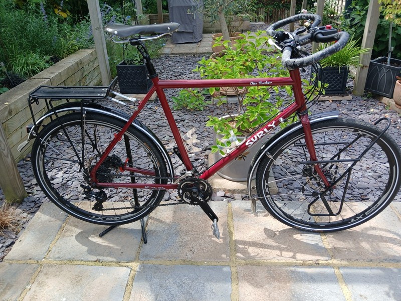 Surly Disc Trucker Tourung Bike 54cm. Shimano Deore XT Wheels And Gearing