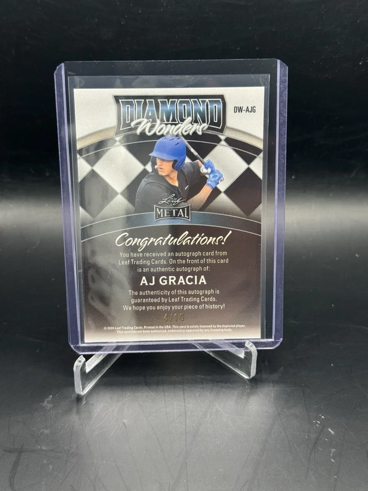 2024 Leaf Metal - Diamond Wonders AJ Gracia Silver Mojo /10 (AU, RC) - Image 2 of 2